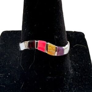 Opal and 925 Sterling Silver Ring (Sz 8) NEW